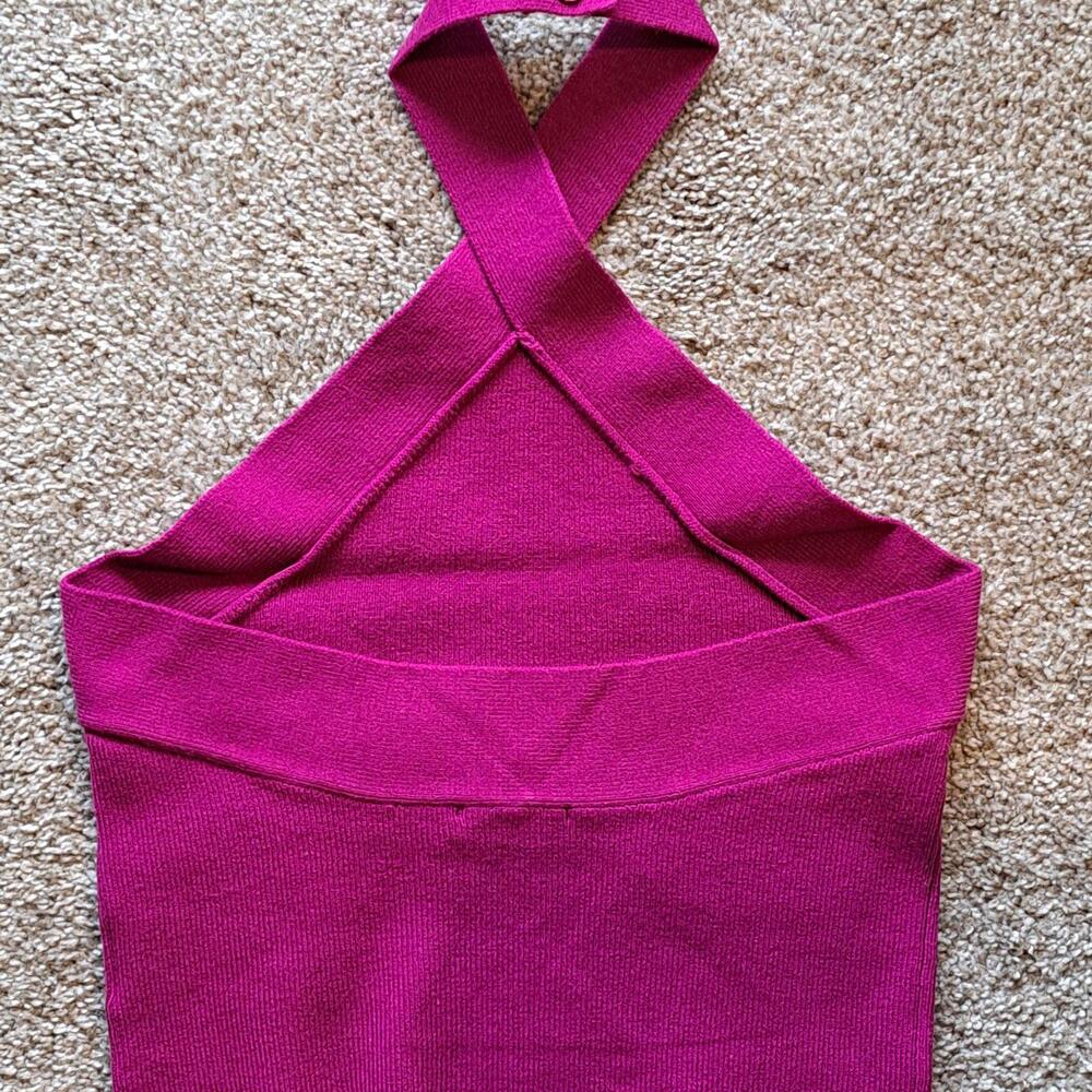 NWT ๐ ๐ผ๐ป๐ฟ๐ผ๐ Sweater Knit Halter Tank Top - Raspberry Rose - Med (8-10) - Picture 4 of 9